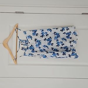 White Blouse w/ Blue flowers